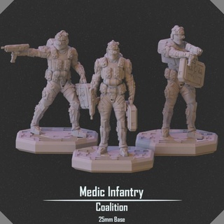 medic infantry vesper project Tabletop Characters & Creatures Sci-Fi Universe Store soldier scifi 25mm 3d print model - Mito3D