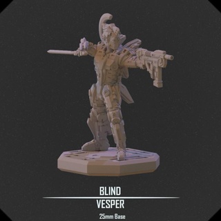 kör Vesper proje masaüstü karakterler yaratıklar Sci Fi Evren mağaza asker mekanik piyade yarı robot 25mm 3d print model - Mito3D