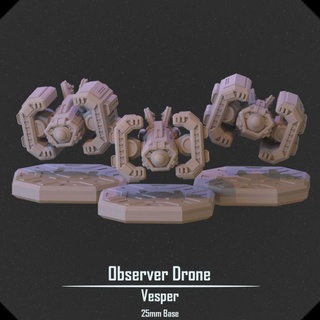 observer drone vesper project Tabletop Characters & Creatures Sci-Fi Universe Vehicles Machines Store flying scifi mech 3d print model - Mito3D