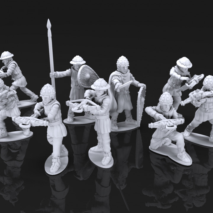 erken Haçlı seferleri yaylı tüfekçiler savaş ayı stüdyolar masaüstü karakterler yaratıklar tarihi Evren 28mm destan Haçlılar selamlamak Sezar arbaletçiler 3D print model - Mito3D