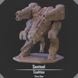 sentinel vesper project  Tabletop Tabletop Characters & Creatures Sci-Fi Universe Tabletop Tabletop Vehicles & Machines Store robot scifi mech 75mm  3d print model - Mito3D