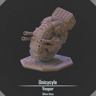 unicycle vesper project Tabletop Characters & Creatures Sci-Fi Universe Vehicles Machines Store scifi mech 50mm 3d print model - Mito3D