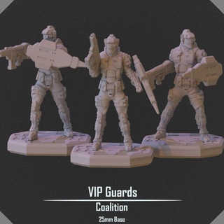 vip guard vesper project Tabletop Characters & Creatures Sci-Fi Universe Store soldier warhammer scifi mech 25mm 3d print model - Mito3D