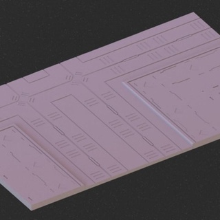 Fußboden modular Vesper Projekt Geschäft Tischplatte 3D druckbar Terrain Sci Fi Base 50mm 3d print model - Mito3D