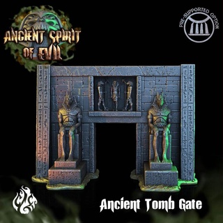 ancient tomb gate crippled god foundry Store Tabletop 3D Printable Terrain Fantasy egypt fantasy mummy rpg terrain wargames lord evil statues patreon spirit dnd scenery entrance cgf 3d print model - Mito3D
