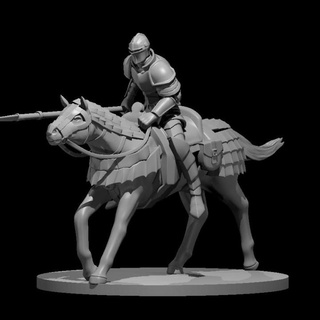 mounted knights miguel zavala Tabletop Characters & Creatures Fantasy Universe knight warhorse 3d print model - Mito3D
