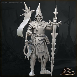 imperial inquisitor great grimoire Tabletop Characters & Creatures Fantasy Universe sword loop holy scroll rope greatsword 35mm 32mm inquisition 3d print model - Mito3D