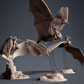 gigante morcegos kobold arqueiros 3 poses clinche arte Educação música instrumentos tampo mesa personagens criaturas loja arqueiro bastão 3d print model - Mito3D