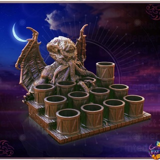 cthulhu paint organizer - support free fatesend Tabletop accessories support-free supportless lovecraft lovecraftian fates-end hp-lovecraft paint-organizer miniature-painting 3d print model - Mito3D