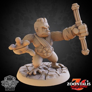 gorilla monk pre-supported included dice heads Tabletop Characters & Creatures Fantasy Universe d&d dnd presupported gorillamonk 3d print model - Mito3D