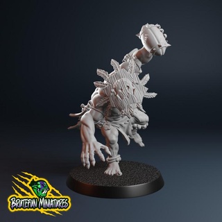 fantasy football savage orc thrower 02 brutefun minatures Tabletop Characters & Creatures Fantasy Universe wild boardgame tabletop orcs primitive 32mm berserk shaman frenzy 3d print model - Mito3D