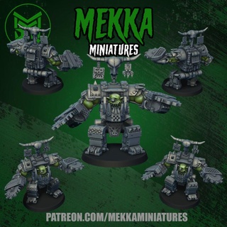 mega armoured orc mekka miniatures Tabletop Characters & Creatures Sci-Fi Universe Store 40k ork warhammer miniature tabletop orcs 28mm warhammer40k orks nobz 40korks 3d print model - Mito3D