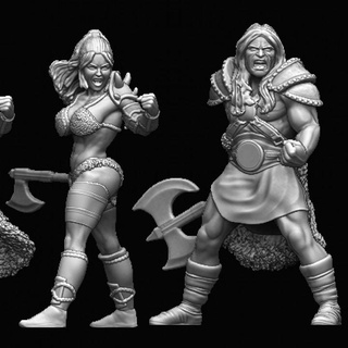 barbarians 1 klt studio Tabletop Characters & Creatures Fantasy Universe fantasy fighter rpg tabletop 3d print model - Mito3D