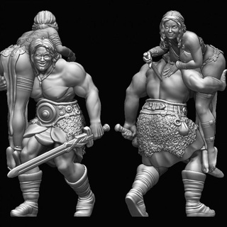 barbarians 2 klt studio Tabletop Characters & Creatures Fantasy Universe barbarian fighter rpg tabletop 3d print model - Mito3D