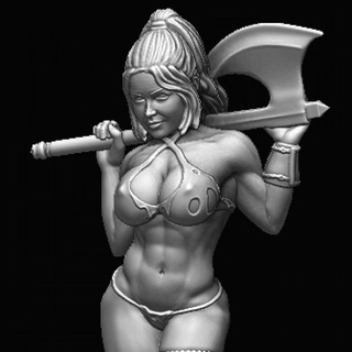 barbarian pinup klt studio Tabletop Characters & Creatures Fantasy Universe female fighter rpg tabletop 3d print model - Mito3D