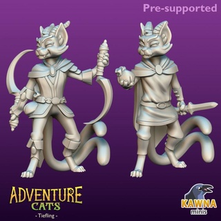 nefari rogue male kawna minis Tabletop Characters & Creatures Fantasy Universe cat cute stylized tiefling tabaxi 3d print model - Mito3D