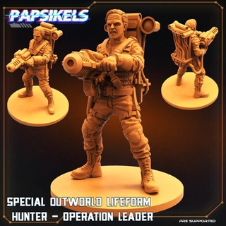 special outworld lifeform hunter - operation leader papsikels miniatures Tabletop Characters & Creatures Sci-Fi Universe human life squad prey 3d print model - Mito3D