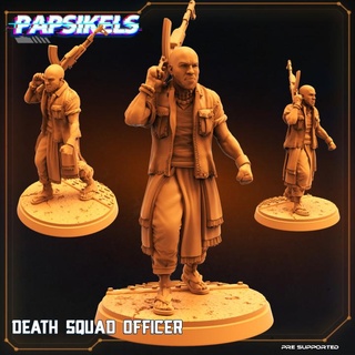 death squad officer papsikels miniatures Tabletop Characters & Creatures Sci-Fi Universe human ak 47 prey bald 3d print model - Mito3D