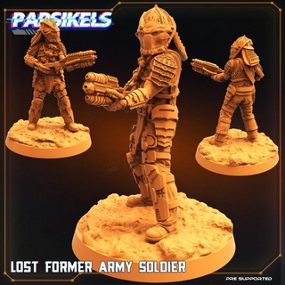 perdido antigo exército soldado papsikels miniaturas tampo mesa personagens criaturas Sci Fi universo humano caçador esquisito presa sobrevivente 3d print model - Mito3D