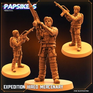expedition hired mercenary papsikels miniatures Tabletop Characters & Creatures Sci-Fi Universe human north arctic merc prey 3d print model - Mito3D