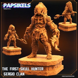 first skull hunter sergio clan papsikels miniatures Tabletop Characters & Creatures Sci-Fi Universe ancient bone 3d print model - Mito3D