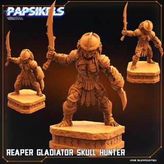 segador gladiador cráneo cazador papsikels miniaturas mesa caracteres criaturas Sci Fi universo 3d print model - Mito3D