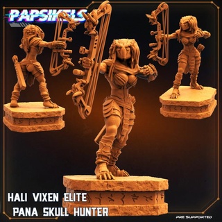 hali vixen elite pana skull hunter papsikels miniatures Tabletop Characters & Creatures Sci-Fi Universe female bow 3d print model - Mito3D