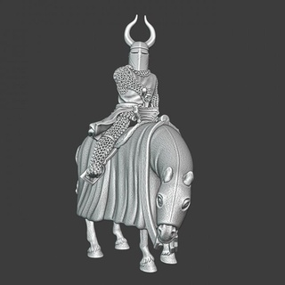 teutonic master - mounted drawing blade northern crusades miniatures Tabletop Characters & Creatures Historical Universe printable figure knight medieval model soldier sword miniature tabletop toysoldier 28mm crusader 3d print model - Mito3D
