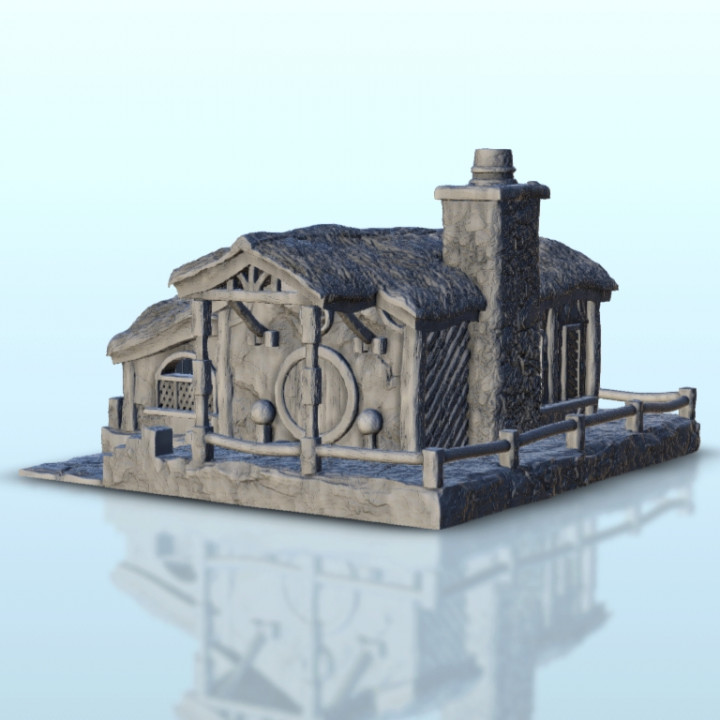 Casa camino 1 Hobbit medievale scenario terreno gioco guerra kartolia miniature tavolo 3D stampabile fantasia 3d Stampa Accessori architettura edificio Giochi giocare stampa warhammer figure ruolo prigione 3D print model - Mito3D