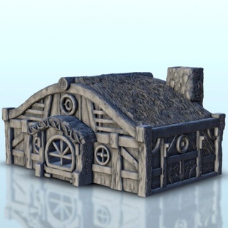maison 2 Hobbit médiéval paysage terrain jeu guerre hartolie miniatures table 3D imprimable fantaisie 3d impression accessoires architecture bâtiment Jeu Jeux jouer marteau figures rôle donjon 3d print model - Mito3D