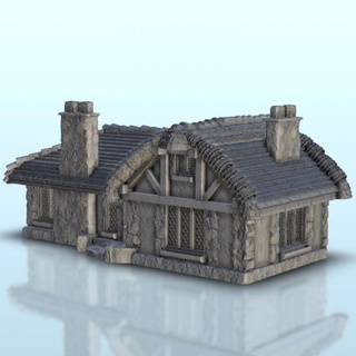 medieval stone house 8 - hobbit scenery terrain wargame hartolia miniatures Tabletop 3D Printable Terrain Fantasy 3d print printable accessories architecture building fantasy game games play printing warhammer figures role dungeon 3d print model - Mito3D