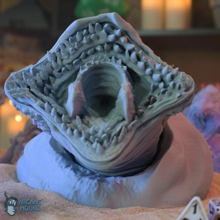 sand worm mother - support free arcane hound Tabletop Characters & Creatures Fantasy Universe desert miniatures supportfree dnd sandworm ttrpg gargantuan 3d print model - Mito3D