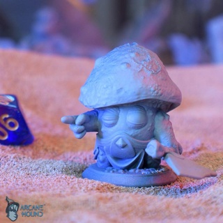cogumelo bárbaro pre supported misterioso cão caça tampo mesa personagens criaturas fantasia universo miniaturas Guerreiro miniatura esporo dnd myconid underdark 3d print model - Mito3D