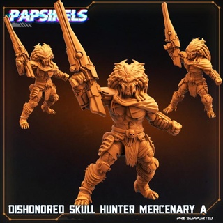 dishonored skull hunter mercenary papsikels miniatures Tabletop Characters & Creatures Sci-Fi Universe weapon range 3d print model - Mito3D