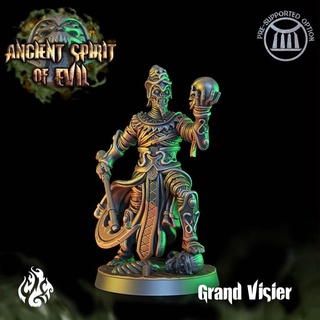 grand visier crippled god foundry Tabletop Characters & Creatures Fantasy Universe ancient axe egypt fantasy mummy rpg undead wargames miniature evil tabletop patreon spirit dnd pathfinder vizier whip cgf 3d print model - Mito3D