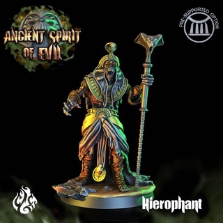 hierophant crippled god foundry Tabletop Characters & Creatures Fantasy Universe Store ancient egypt fantasy mummy rpg undead wargames evil patreon spirit dnd scepter pathfinder tabletopgames cgf 3d print model - Mito3D
