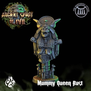mummy queen bust crippled god foundry Tabletop Characters & Creatures Fantasy Universe Store Fan Art Busts ancient fantasy undead wargames evil pharaoh collectible patreon spirit dnd pathfinder tabletopgames cgf 3d print model - Mito3D