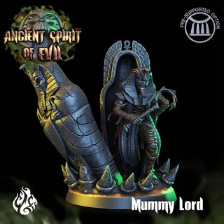 mummy lord crippled god foundry Tabletop Characters & Creatures Fantasy Universe Store ancient egypt undead wargames evil sarcophagus pharaoh tabletop patreon spirit dnd pathfinder mummra cgf 3d print model - Mito3D