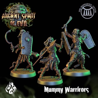 mummy warriors crippled god foundry Tabletop Characters & Creatures Fantasy Universe Store ancient egypt fantasy modular undead wargames evil pharaoh patreon spirit dnd pathfinder tabletopgames cgf 3d print model - Mito3D