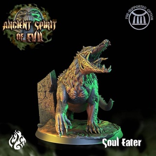 soul eater crippled god foundry Tabletop Characters & Creatures Fantasy Universe Store ancient egypt fantasy mummy rpg undead wargames crocodile evil pharaoh souleater spirit dnd pathfinder tabletopgames ammit aligator cgf ammut 3d print model - Mito3D