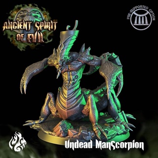 undead manscorpion crippled god foundry Tabletop Characters & Creatures Fantasy Universe Store ancient egypt fantasy rpg scorpion wargames evil pharaoh spirit dnd tabletopgames cgf 3d print model - Mito3D