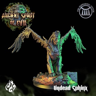 undead sphinx crippled god foundry Tabletop Characters & Creatures Fantasy Universe Store ancient egypt fantasy wargames evil pharaoh spirit dnd pathfinder tabletopgames riddle cgf 3d print model - Mito3D