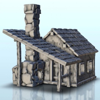 blacksmith shop outdoor chimney 9 - hobbit medieval scenery terrain wargame hartolia miniatures Tabletop 3D Printable Terrain Fantasy 3d print printable accessories architecture building fantasy game games house play printing warhammer figures role dungeon 3d print model - Mito3D