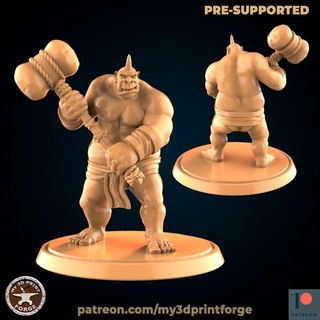 ogre brute attack pose my3dprintforge Tabletop Characters & Creatures Fantasy Universe Store boss fantasy model miniature resin dead warcraft wow dnd mines pre-supported deadmines 3d print model - Mito3D