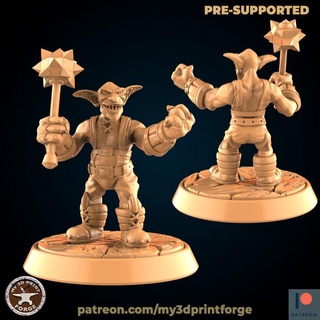 goblin smeller mace my3dprintforge Tabletop Characters & Creatures Fantasy Universe boss fantasy model miniature warcraft wow dnd mines pre-supported deadmines 3d print model - Mito3D