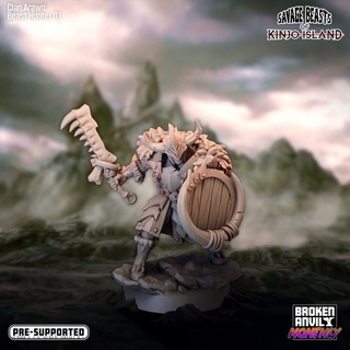 savage beasts kinjo island - beast hunter 01 broken anvil miniatures Tabletop Characters & Creatures Fantasy Universe Store bones monster zoo tabletop dinosaurs archaeology dnd paleontology tabletopgame ttrpg 3d print model - Mito3D