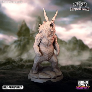 savage beasts kinjo island - grizzly tribearatops 02 broken anvil miniatures Tabletop Characters & Creatures Fantasy Universe Store bones dinosaur monster zoo hunter tabletop dnd paleontology tabletopgames ttrpg 3d print model - Mito3D