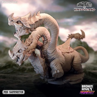 savage beasts kinjo island - primordial hydra broken anvil miniatures Tabletop Characters & Creatures Fantasy Universe Store bones monster zoo hunter tabletop dinosaurs archaeology dnd paleontology tabletopgames ttrpg 3d print model - Mito3D