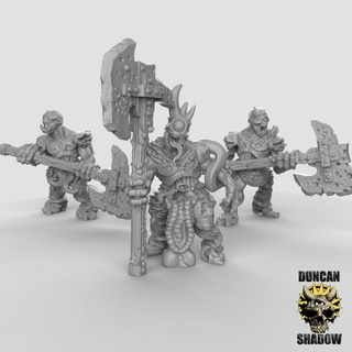 plague demons great axes pre supported duncan shadow Tabletop Characters & Creatures Fantasy Universe Store demon 40k fantasy warhammer dnd kingsofwar ttrpg presupported 3d print model - Mito3D