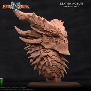 deathwing bust - pre-supported epics n stuffs dragon dragons dungeons fantasy monster rpg statue character miniature warcraft wow tabletop destroyer collectible ttrpg cataclysm epicsnstuffs 3d print model - Mito3D